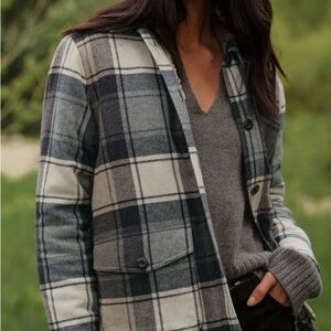 JENNI KAYNE Shearling-Lined Farhouse Plaid Utility Jacket